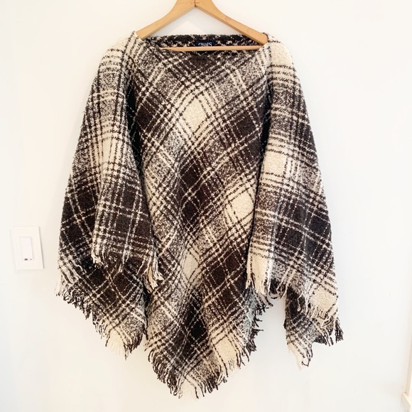 Chaps Sweaters - EUC Chaps plaid poncho sweater